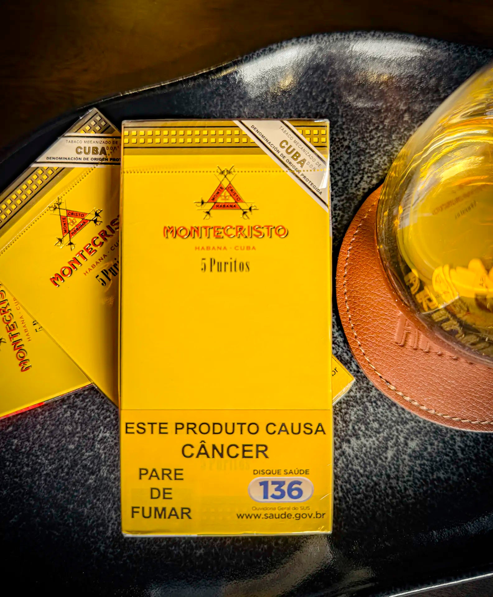 Charuto Montecristo Puritos - Petaca com 5